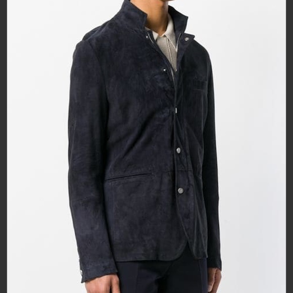 Eleventy Navy Suede Jacket - Picture 3 of 7